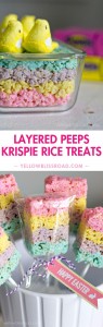 Layered Peeps Rice Krispie Treats