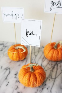 Mini Pumpkin Food Markers